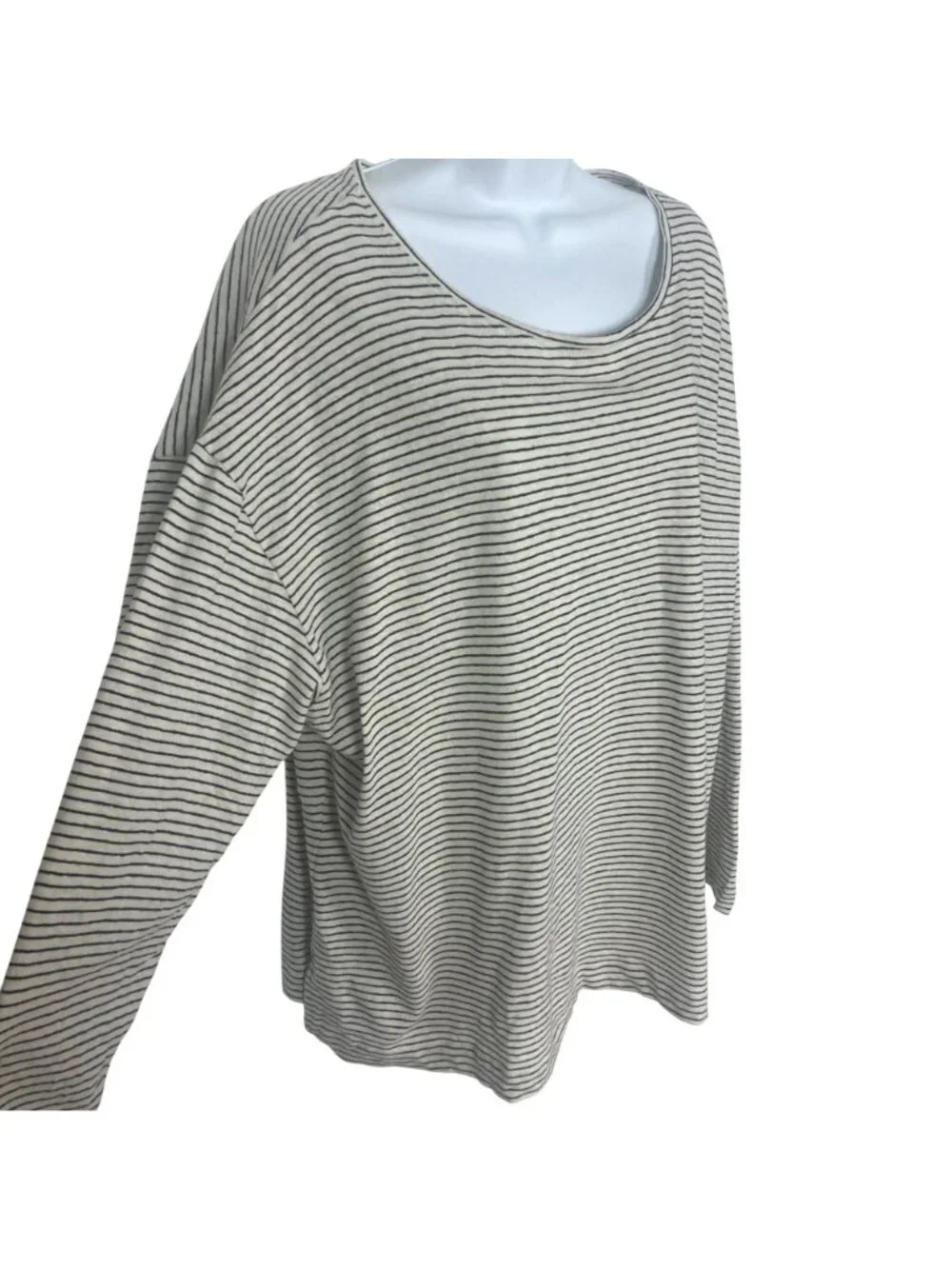 John Lewis Partners Striped Cotton Linen Top Womens 16 Nautical Lightweight